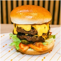 Double Beef Patty, Double Cheddar,Lettuce,Tomato,Pickles,Sauce